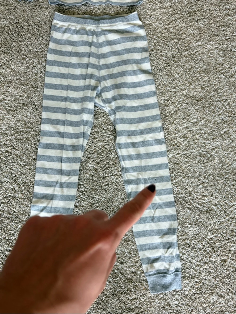 Hanna Andersson Gray & Cream Striped Long Sleeve Pajama Set
